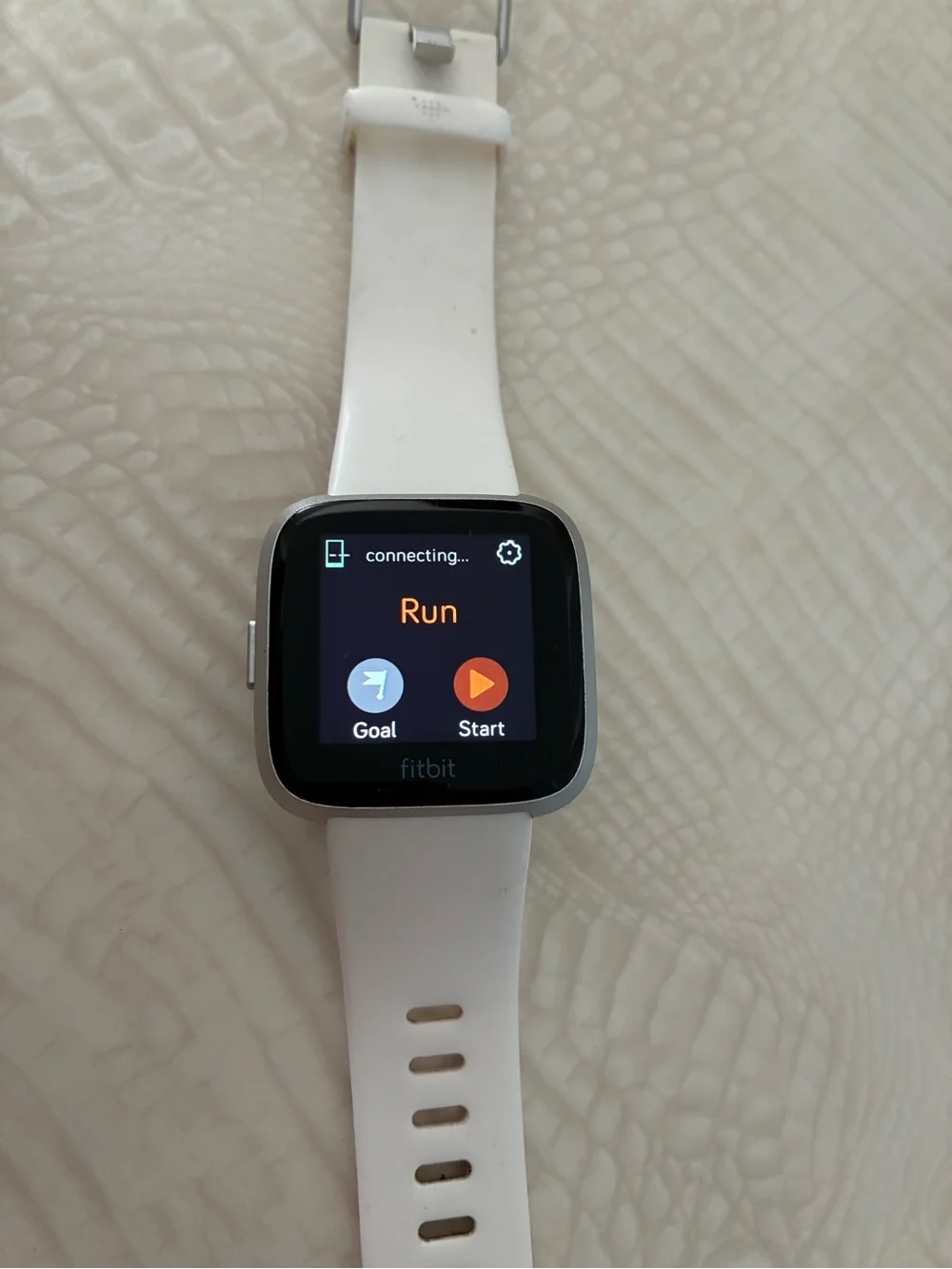 fitbit White Smartwatch with Square Display